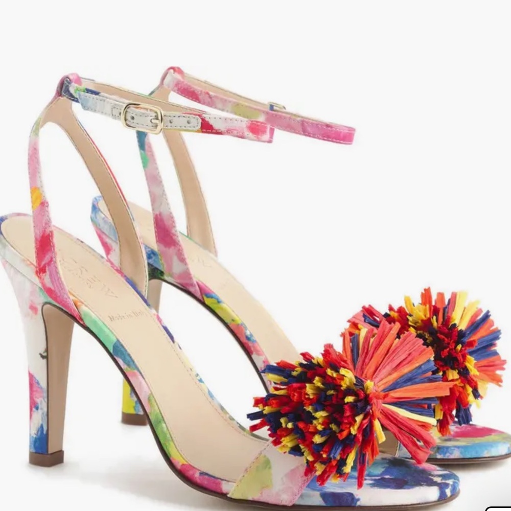 J.Crew Collection Raffia Bow Strappy Sandal Size 7,5!NEW